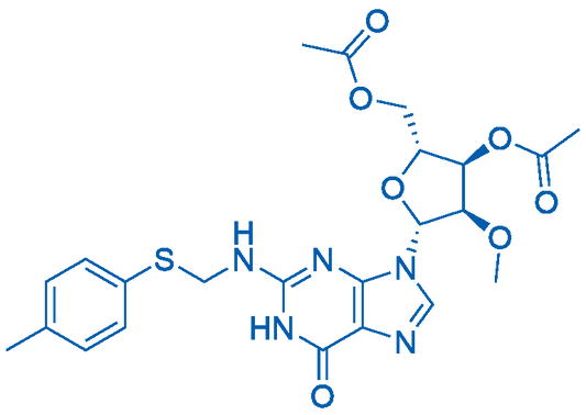 ((2R,3R,4R,5R)-3-Acetoxy-4-methoxy-5-(6-oxo-2-(((p-tolylthio)methyl)amino)-1H-purin-9(6H)-yl)tetrahydrofuran-2-yl)methyl acetate 250mg