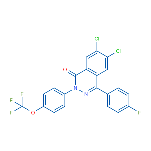 6,7-Dichloro-4-(4-fluorophenyl)-2-[4-(trifluoromethoxy)phenyl]-1,2-dihydrophthalazin-1-one 1g
