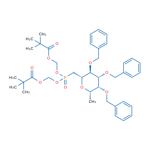 [({[(2,2-dimethylpropanoyl)oxy]methoxy}({[(2S,3S,4R,5R,6S)-3,4,5-tris(benzyloxy)-6-methyloxan-2-yl]methyl})phosphoryl)oxy]methyl 2,2-dimethylpropanoate 1g