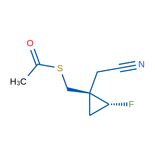 S-((trans-1-(Cyanomethyl)-2-fluorocyclopropyl)methyl) ethanethioate 1g