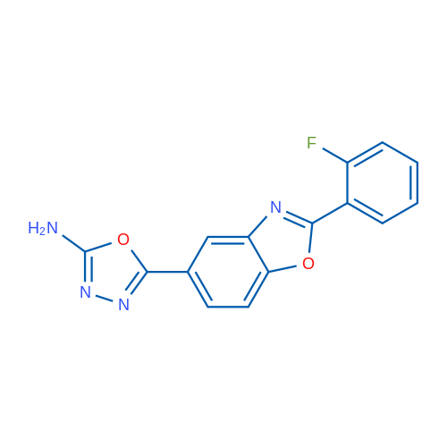 5-(2-(2-Fluorophenyl)benzo[d]oxazol-5-yl)-1,3,4-oxadiazol-2-amine 1g