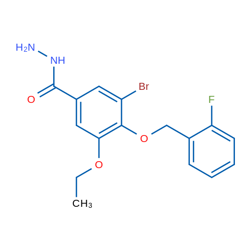 3-Bromo-5-ethoxy-4-((2-fluorobenzyl)oxy)benzohydrazide 1g