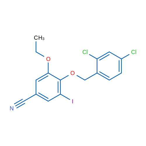 4-((2,4-Dichlorobenzyl)oxy)-3-ethoxy-5-iodobenzonitrile 1g