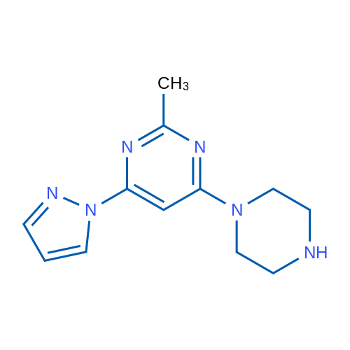 2-Methyl-4-(piperazin-1-yl)-6-(1H-pyrazol-1-yl)pyrimidine 1g