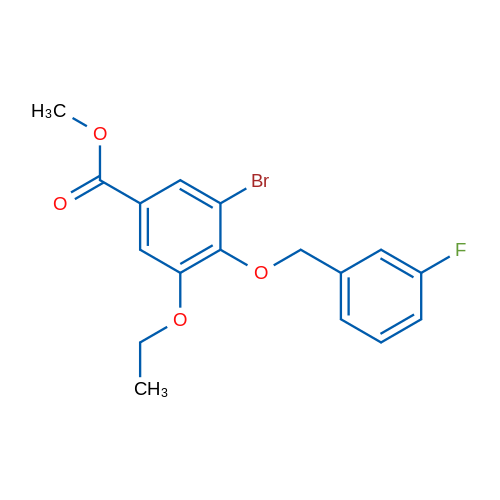 Methyl 3-bromo-5-ethoxy-4-((3-fluorobenzyl)oxy)benzoate 1g