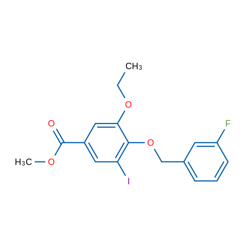 Methyl 3-ethoxy-4-((3-fluorobenzyl)oxy)-5-iodobenzoate 1g