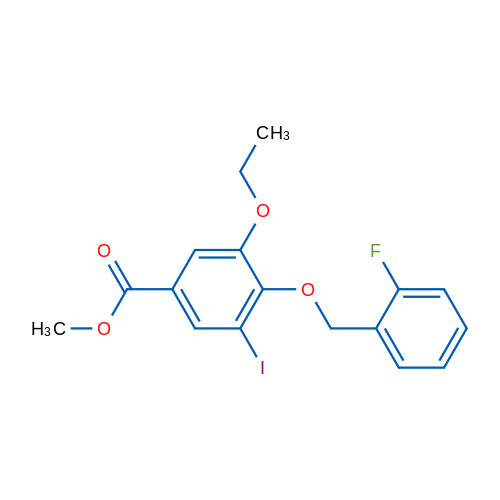 Methyl 3-ethoxy-4-((2-fluorobenzyl)oxy)-5-iodobenzoate 1g