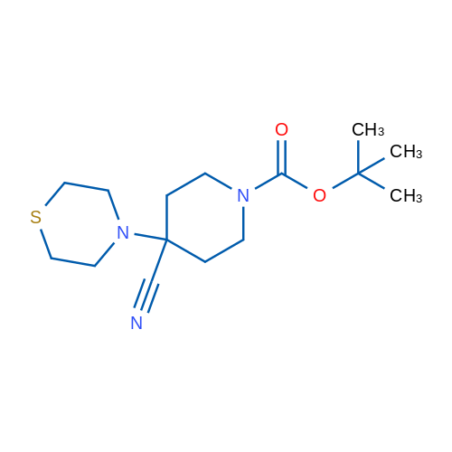 tert-Butyl 4-cyano-4-thiomorpholinopiperidine-1-carboxylate 1g