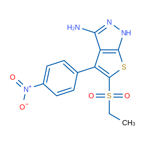 5-(Ethylsulfonyl)-4-(4-nitrophenyl)-1H-thieno[2,3-c]pyrazol-3-amine 1g