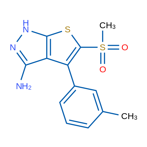 5-(Methylsulfonyl)-4-(m-tolyl)-1H-thieno[2,3-c]pyrazol-3-amine 1g