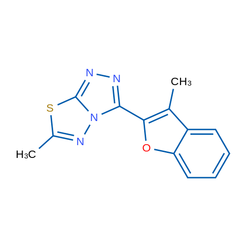 6-Methyl-3-(3-methylbenzofuran-2-yl)-[1,2,4]triazolo[3,4-b][1,3,4]thiadiazole 1g