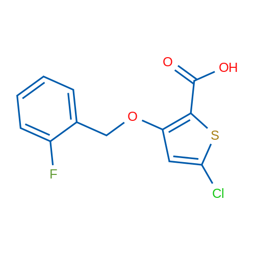 5-Chloro-3-((2-fluorobenzyl)oxy)thiophene-2-carboxylic acid 1g