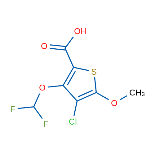 4-Chloro-3-(difluoromethoxy)-5-methoxythiophene-2-carboxylic acid 1g