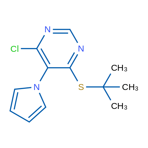4-(tert-Butylthio)-6-chloro-5-(1H-pyrrol-1-yl)pyrimidine 1g