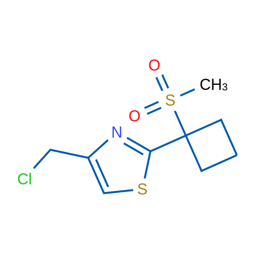 4-(Chloromethyl)-2-(1-(methylsulfonyl)cyclobutyl)thiazole 1g