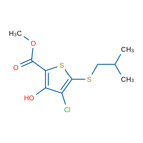 Methyl 4-chloro-3-hydroxy-5-(isobutylthio)thiophene-2-carboxylate 1g