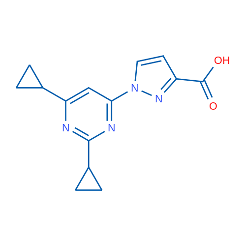 1-(2,6-Dicyclopropylpyrimidin-4-yl)-1H-pyrazole-3-carboxylic acid 1g
