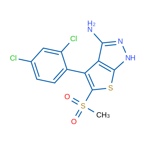 4-(2,4-Dichlorophenyl)-5-(methylsulfonyl)-1H-thieno[2,3-c]pyrazol-3-amine 1g