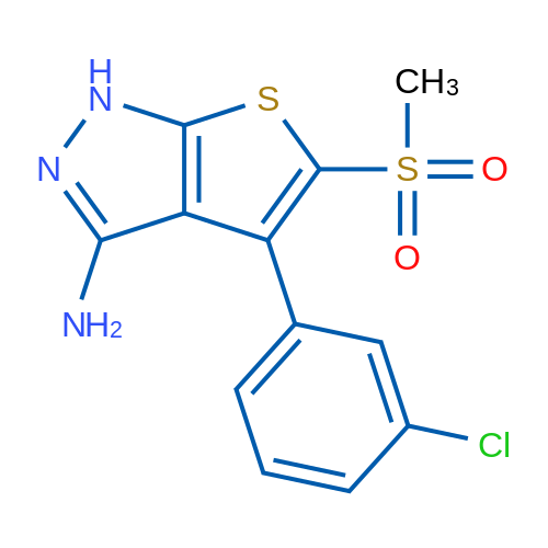 4-(3-Chlorophenyl)-5-(methylsulfonyl)-1H-thieno[2,3-c]pyrazol-3-amine 1g