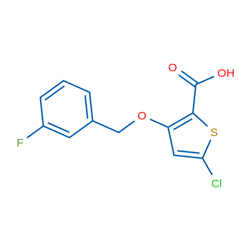 5-Chloro-3-((3-fluorobenzyl)oxy)thiophene-2-carboxylic acid 1g