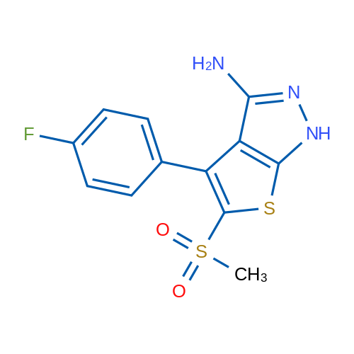 4-(4-Fluorophenyl)-5-(methylsulfonyl)-1H-thieno[2,3-c]pyrazol-3-amine 1g