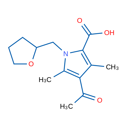 4-Acetyl-3,5-dimethyl-1-((tetrahydrofuran-2-yl)methyl)-1H-pyrrole-2-carboxylic acid 1g