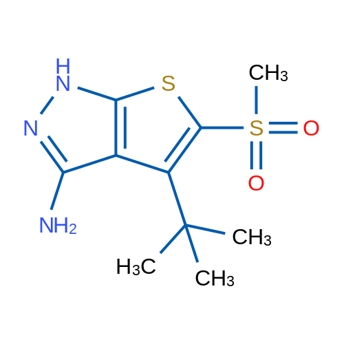 4-(tert-Butyl)-5-(methylsulfonyl)-1H-thieno[2,3-c]pyrazol-3-amine 1g
