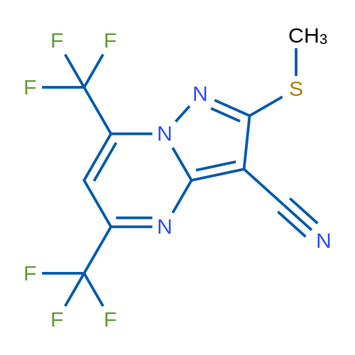 2-(Methylthio)-5,7-bis(trifluoromethyl)pyrazolo[1,5-a]pyrimidine-3-carbonitrile 1g
