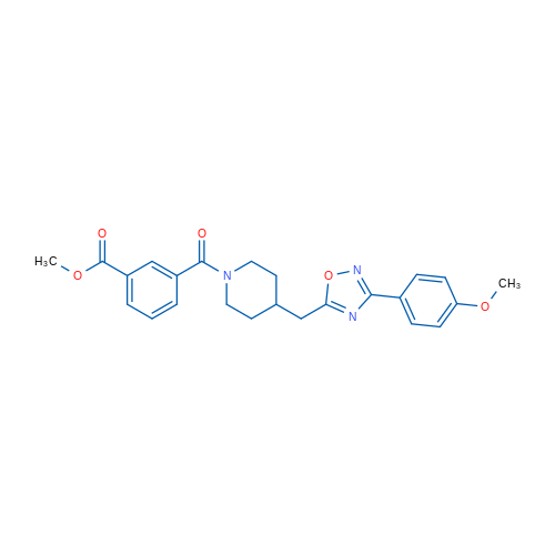 Methyl 3-(4-{[3-(4-methoxyphenyl)-1,2,4-oxadiazol-5-yl]methyl}piperidine-1-carbonyl)benzoate 1g