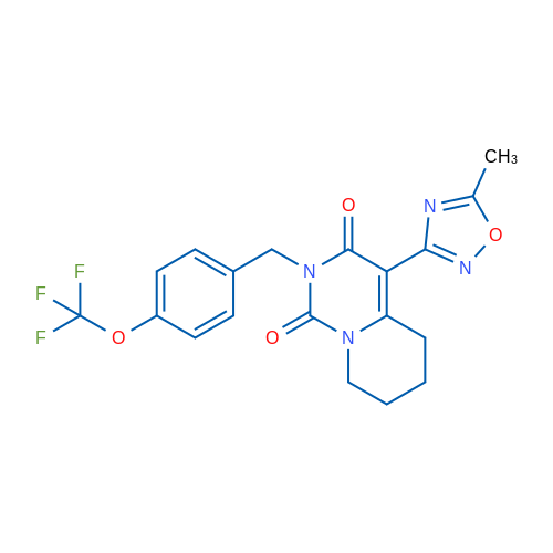 4-(5-Methyl-1,2,4-oxadiazol-3-yl)-2-{[4-(trifluoromethoxy)phenyl]methyl}-1H,2H,3H,5H,6H,7H,8H-pyrido[1,2-c]pyrimidine-1,3-dione 1g