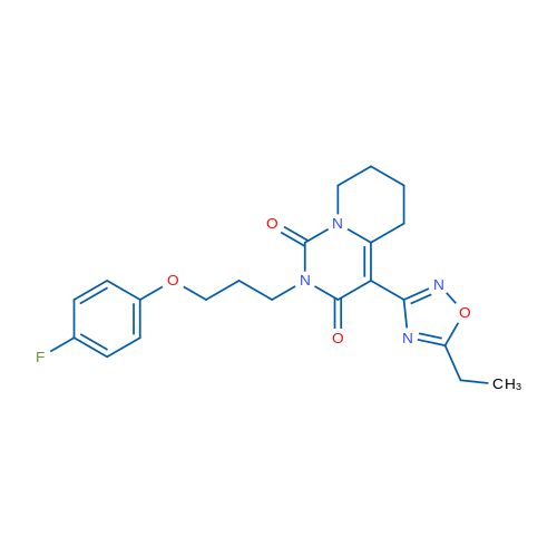 4-(5-Ethyl-1,2,4-oxadiazol-3-yl)-2-[3-(4-fluorophenoxy)propyl]-1H,2H,3H,5H,6H,7H,8H-pyrido[1,2-c]pyrimidine-1,3-dione 1g
