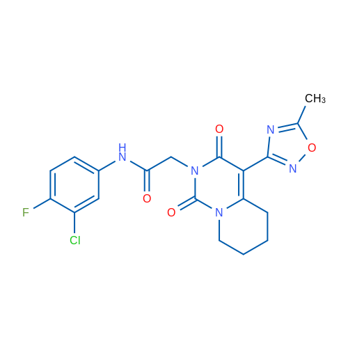 N-(3-Chloro-4-fluorophenyl)-2-[4-(5-methyl-1,2,4-oxadiazol-3-yl)-1,3-dioxo-1H,2H,3H,5H,6H,7H,8H-pyrido[1,2-c]pyrimidin-2-yl]acetamide 1g