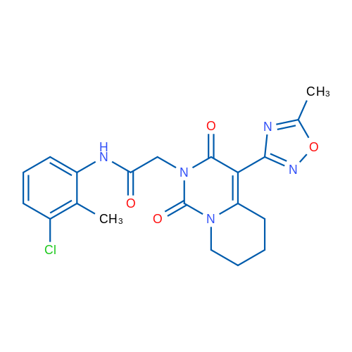N-(3-Chloro-2-methylphenyl)-2-[4-(5-methyl-1,2,4-oxadiazol-3-yl)-1,3-dioxo-1H,2H,3H,5H,6H,7H,8H-pyrido[1,2-c]pyrimidin-2-yl]acetamide 1g