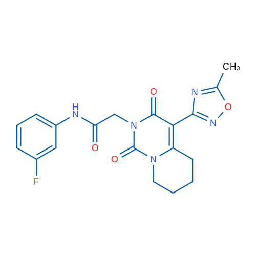 N-(3-Fluorophenyl)-2-[4-(5-methyl-1,2,4-oxadiazol-3-yl)-1,3-dioxo-1H,2H,3H,5H,6H,7H,8H-pyrido[1,2-c]pyrimidin-2-yl]acetamide 1g