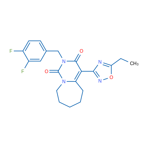2-[(3,4-Difluorophenyl)methyl]-4-(5-ethyl-1,2,4-oxadiazol-3-yl)-1H,2H,3H,5H,6H,7H,8H,9H-pyrimido[1,6-a]azepine-1,3-dione 1g