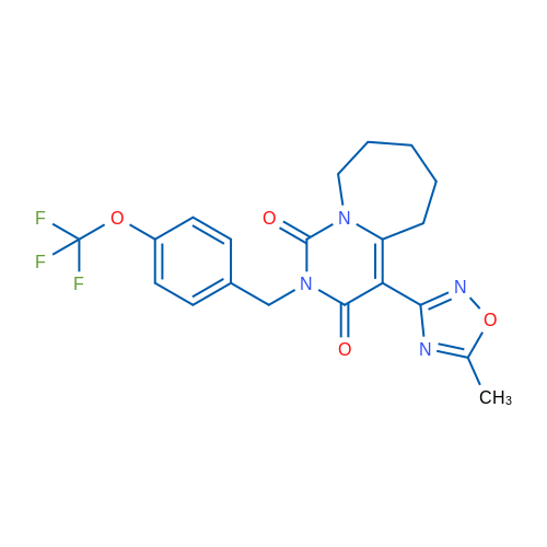 4-(5-Methyl-1,2,4-oxadiazol-3-yl)-2-{[4-(trifluoromethoxy)phenyl]methyl}-1H,2H,3H,5H,6H,7H,8H,9H-pyrimido[1,6-a]azepine-1,3-dione 1g