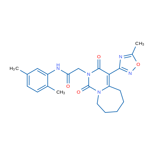 N-(2,5-Dimethylphenyl)-2-[4-(5-methyl-1,2,4-oxadiazol-3-yl)-1,3-dioxo-1H,2H,3H,5H,6H,7H,8H,9H-pyrimido[1,6-a]azepin-2-yl]acetamide 1g