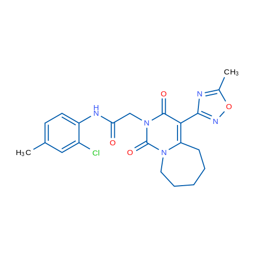N-(2-Chloro-4-methylphenyl)-2-[4-(5-methyl-1,2,4-oxadiazol-3-yl)-1,3-dioxo-1H,2H,3H,5H,6H,7H,8H,9H-pyrimido[1,6-a]azepin-2-yl]acetamide 1g