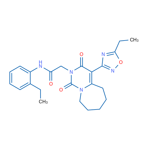 2-[4-(5-Ethyl-1,2,4-oxadiazol-3-yl)-1,3-dioxo-1H,2H,3H,5H,6H,7H,8H,9H-pyrimido[1,6-a]azepin-2-yl]-N-(2-ethylphenyl)acetamide 1g
