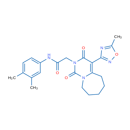 N-(3,4-Dimethylphenyl)-2-[4-(5-methyl-1,2,4-oxadiazol-3-yl)-1,3-dioxo-1H,2H,3H,5H,6H,7H,8H,9H-pyrimido[1,6-a]azepin-2-yl]acetamide 1g