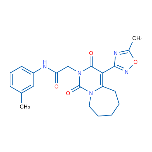 2-[4-(5-Methyl-1,2,4-oxadiazol-3-yl)-1,3-dioxo-1H,2H,3H,5H,6H,7H,8H,9H-pyrimido[1,6-a]azepin-2-yl]-N-(3-methylphenyl)acetamide 1g