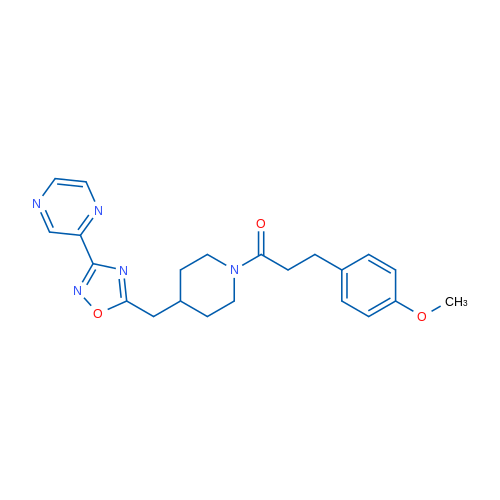 3-(4-Methoxyphenyl)-1-(4-{[3-(pyrazin-2-yl)-1,2,4-oxadiazol-5-yl]methyl}piperidin-1-yl)propan-1-one 1g