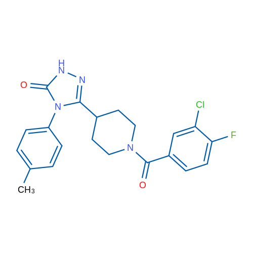 3-[1-(3-Chloro-4-fluorobenzoyl)piperidin-4-yl]-4-(4-methylphenyl)-4,5-dihydro-1H-1,2,4-triazol-5-one 1g