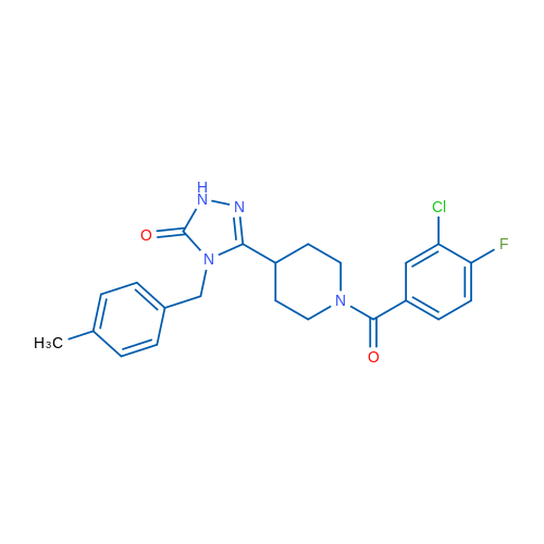 3-[1-(3-Chloro-4-fluorobenzoyl)piperidin-4-yl]-4-[(4-methylphenyl)methyl]-4,5-dihydro-1H-1,2,4-triazol-5-one 1g