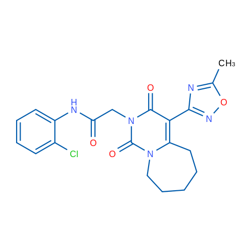 N-(2-Chlorophenyl)-2-[4-(5-methyl-1,2,4-oxadiazol-3-yl)-1,3-dioxo-1H,2H,3H,5H,6H,7H,8H,9H-pyrimido[1,6-a]azepin-2-yl]acetamide 1g