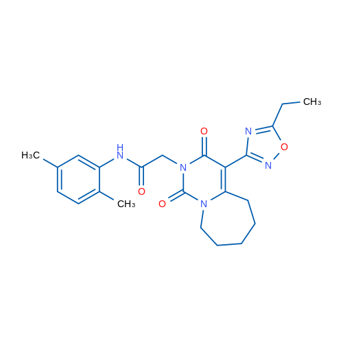 N-(2,5-Dimethylphenyl)-2-[4-(5-ethyl-1,2,4-oxadiazol-3-yl)-1,3-dioxo-1H,2H,3H,5H,6H,7H,8H,9H-pyrimido[1,6-a]azepin-2-yl]acetamide 1g