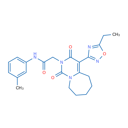 2-[4-(5-Ethyl-1,2,4-oxadiazol-3-yl)-1,3-dioxo-1H,2H,3H,5H,6H,7H,8H,9H-pyrimido[1,6-a]azepin-2-yl]-N-(3-methylphenyl)acetamide 1g
