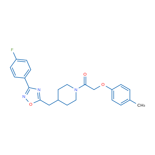 1-(4-{[3-(4-fluorophenyl)-1,2,4-oxadiazol-5-yl]methyl}piperidin-1-yl)-2-(4-methylphenoxy)ethan-1-one 1g
