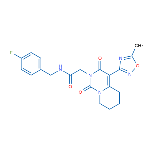 N-[(4-Fluorophenyl)methyl]-2-[4-(5-methyl-1,2,4-oxadiazol-3-yl)-1,3-dioxo-1H,2H,3H,5H,6H,7H,8H-pyrido[1,2-c]pyrimidin-2-yl]acetamide 1g