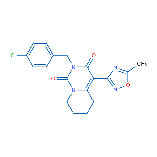 2-[(4-Chlorophenyl)methyl]-4-(5-methyl-1,2,4-oxadiazol-3-yl)-1H,2H,3H,5H,6H,7H,8H-pyrido[1,2-c]pyrimidine-1,3-dione 1g